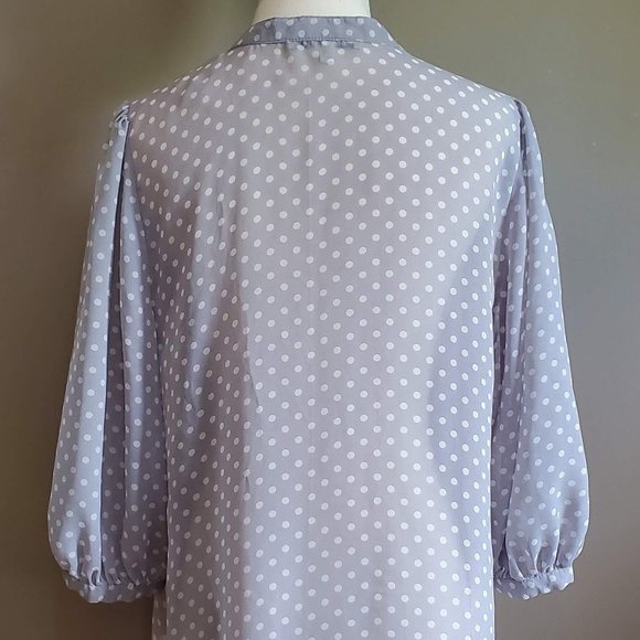 Pretty Daniel Rainn sheer grey and cream polka dot - Picture 4 of 11